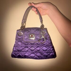 Authentic Dior CMG Lock Tote — Violet Nylon Cannage with Leather Trim